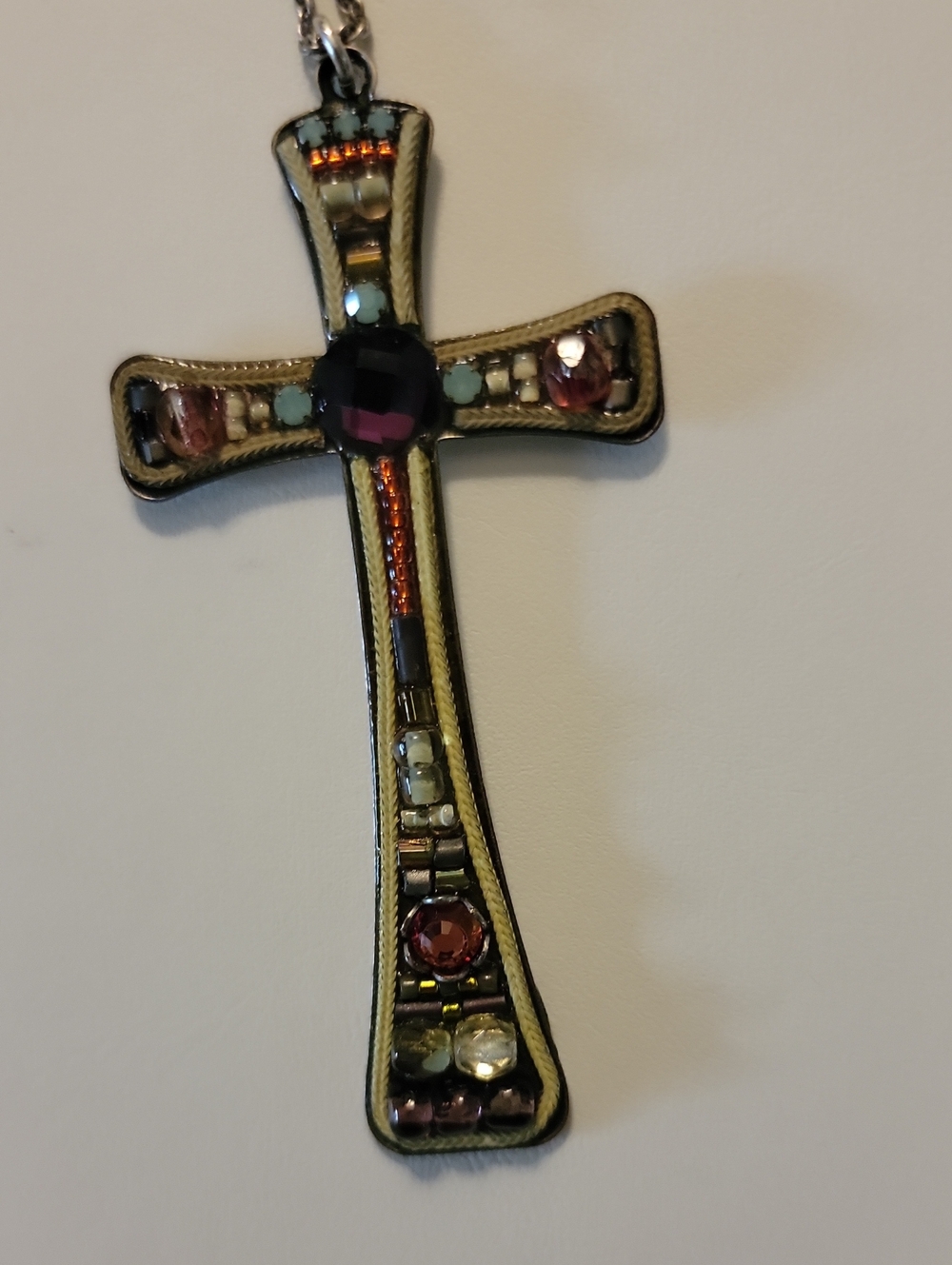 Ayala Bar Beaded Multicolor Cross Pendant